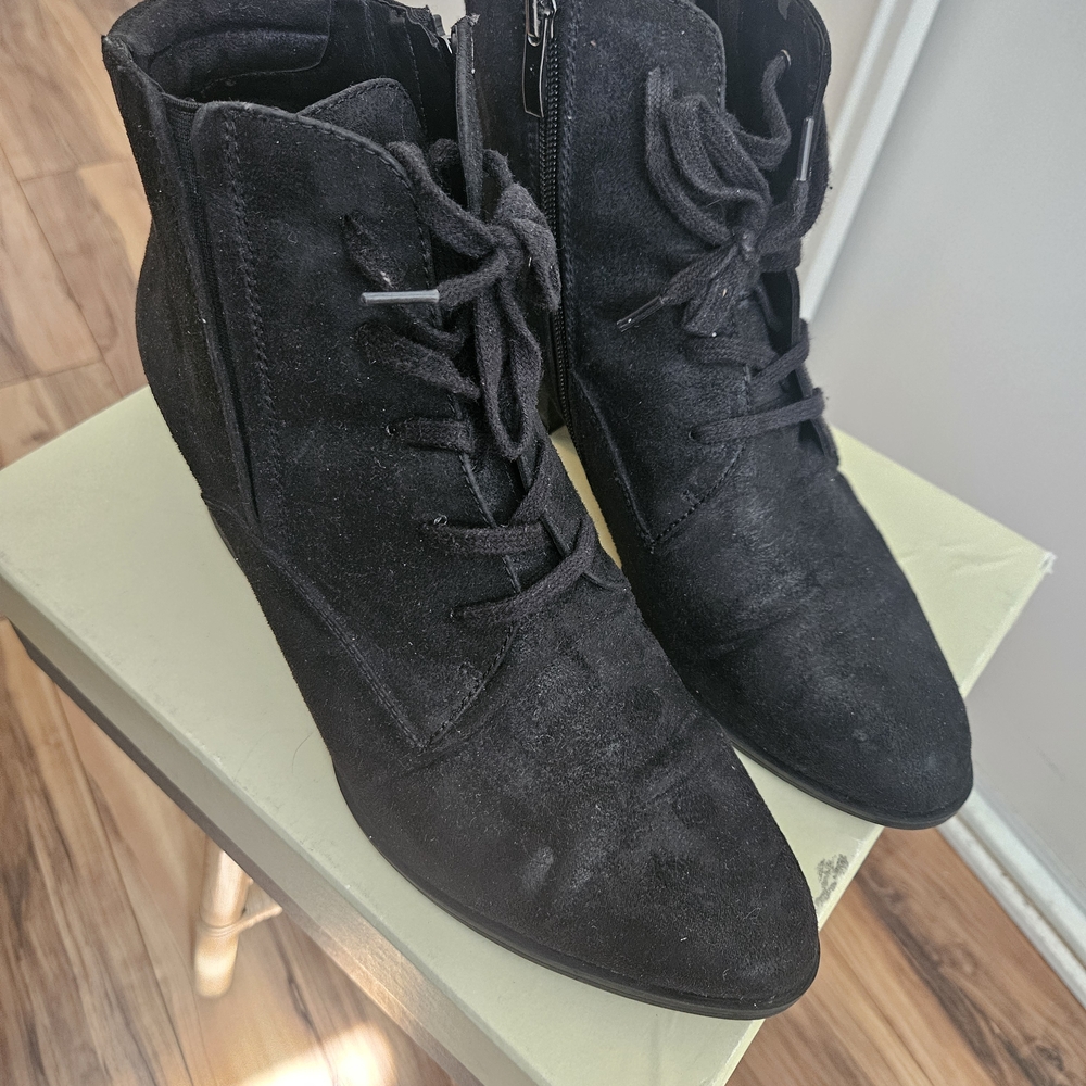 Franco Sarto Black Lace Up Boots